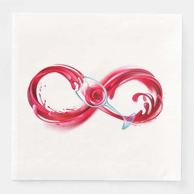 Guardanapo De Papel De Jantar Infinidade com vinho tinto (Frente)