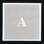 Guardanapo De Papel De Jantar Iniciais de Monograma Nome Personalizado Cinza Bra<br><div class="desc">Desenhado com modelo de texto para inicial monogramada que você pode personalizar! Você também pode alterar a cor do fundo como desejar.</div>