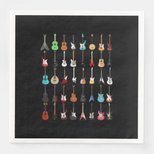 Guardanapo De Papel De Jantar Instrumento Musical de Violão Rock and Roll