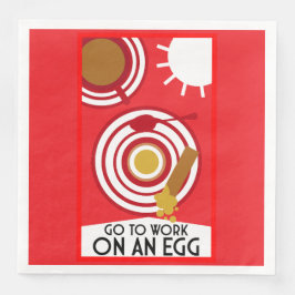 Guardanapo De Papel De Jantar Ir Trabalhar Em Uma Arte De Parede De Ovos