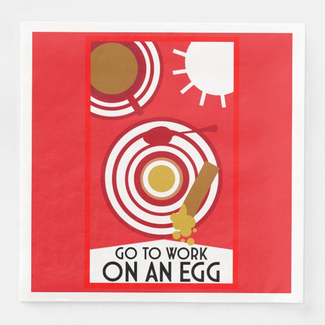 Guardanapo De Papel De Jantar Ir Trabalhar Em Uma Arte De Parede De Ovos (Frente)