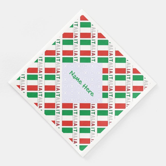 Guardanapo De Papel De Jantar Italia Bandiera Italiana Verde Personalizado (Canto)