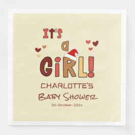 Guardanapo De Papel De Jantar It's a Girl! Christmas Santa Hat Baby Shower