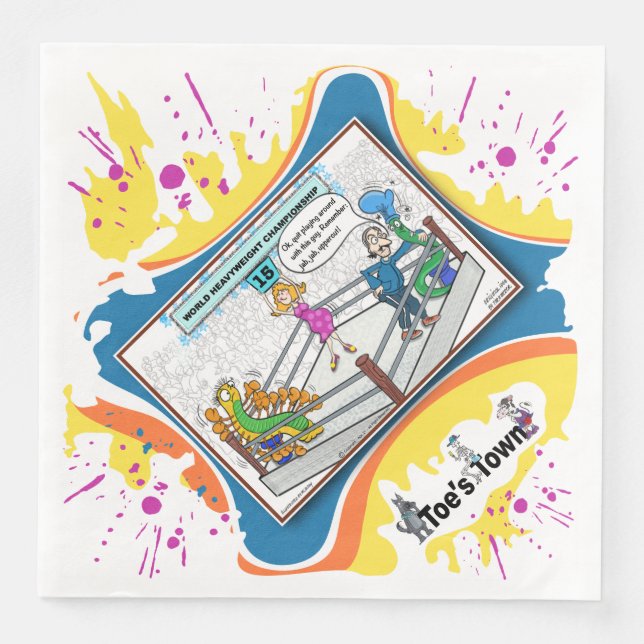 Guardanapo De Papel De Jantar Jab Jab Uppercut | Encouragement Dinner Napkin (Frente)