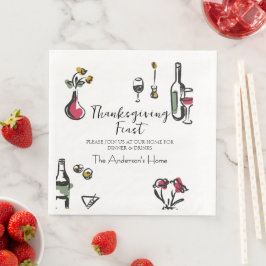 Guardanapo De Papel De Jantar Jantar de Ação de Graças Rústico Elegante