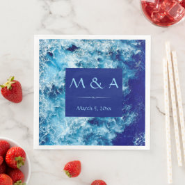 Guardanapo De Papel De Jantar Janto Casamento de Água do Oceano Azul Napkin