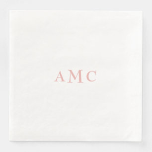 Guardanapo De Papel De Jantar Janto de Casamento do Monograma Cor-de-Rosa/Esmaga