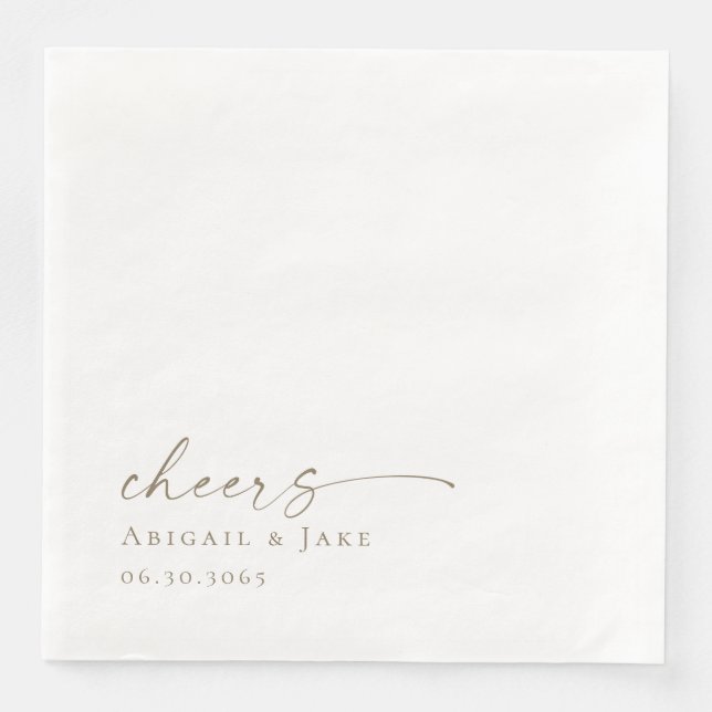 Guardanapo De Papel De Jantar Janto de Casamento Personalizado Napkins (Frente)