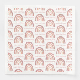 Guardanapo De Papel De Jantar Janto de padrão do arco-íris rosa simples