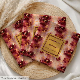 Guardanapo De Papel De Jantar Janto Dourado Casamento Romântico Burgundy Napkins