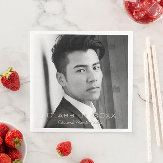 Guardanapo De Papel De Jantar Janto Fotográfico Napkins : Classe De Graduação B& (Insitu)