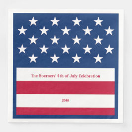 Guardanapo De Papel De Jantar Janto Patriótico Vermelho Branco e Azul Antigo Liv