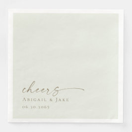 Guardanapo De Papel De Jantar Janto Personalizado de Casamento de Sábio Claro Na