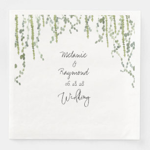 Guardanapo De Papel De Jantar Janto Quadrado de Casamento Vines 8"