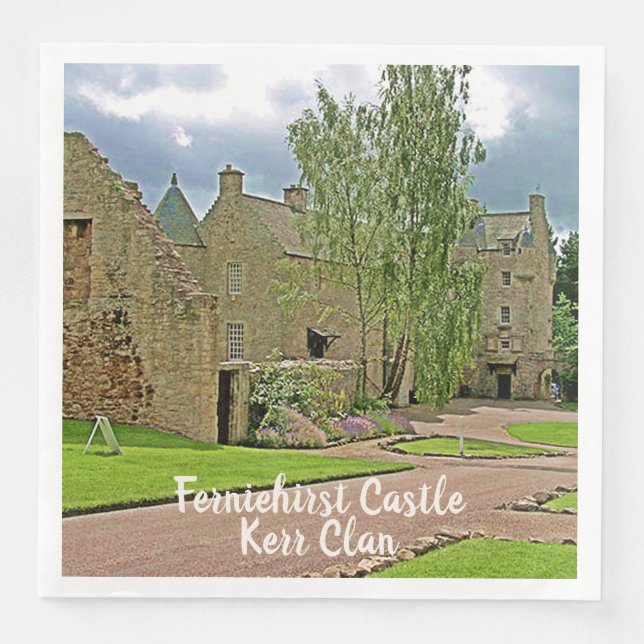 Guardanapo De Papel De Jantar Kerr Clan's Scottish Ferniehirst Castle Photo (Frente)