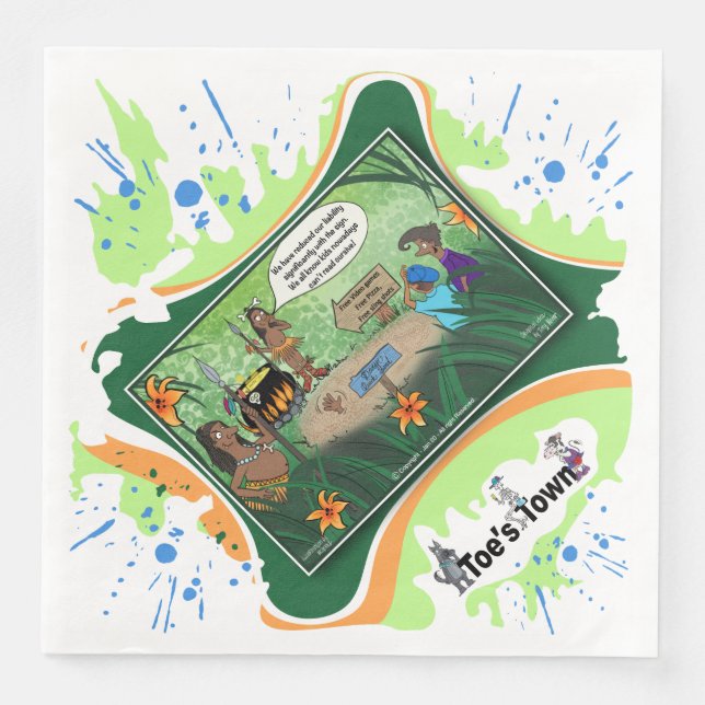 Guardanapo De Papel De Jantar Kids And Cursive | Dry Logic Humor Dinner Napkin (Frente)