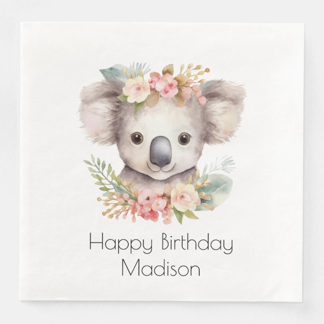 Guardanapo De Papel De Jantar Koala Austrália Personalizada (Frente)