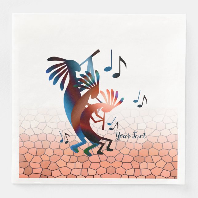 Guardanapo De Papel De Jantar Kokopelli Blues Music 2 Desert Sunset (Frente)