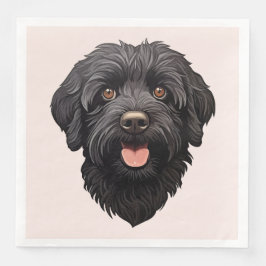 Guardanapo De Papel De Jantar Labradoodle Black Dog