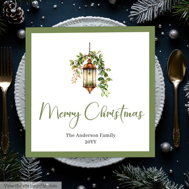 Guardanapo De Papel De Jantar Lâmpada de Natal Boêmio Chic Jantar Rústico   (Chic Bohemian Christmas Lantern Rustic Dinner Napkins)