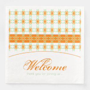 Guardanapo De Papel De Jantar Laranja Floral Grande