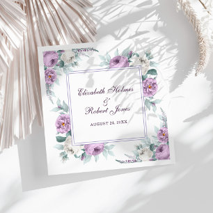 Guardanapo De Papel De Jantar Lavanda Púrpura Brancos Casando Napkins