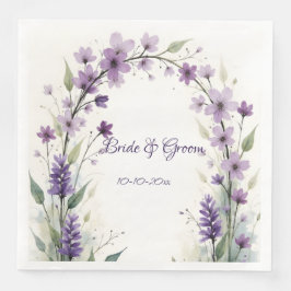 Guardanapo De Papel De Jantar Lavender Lilac Floral Wedding