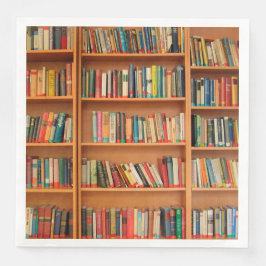 Guardanapo De Papel De Jantar Leitura do worm da biblioteca de livros da estante