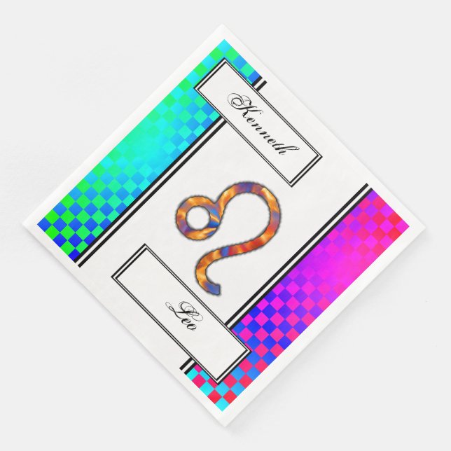 Guardanapo De Papel De Jantar Leo Zodiac - Símbolo Elemento de Kenneth Yoncich (Canto)