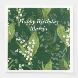 Guardanapo De Papel De Jantar Lily of Valley com Ferns | Verde Escuro
