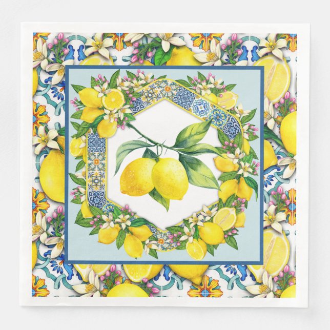 Guardanapo De Papel De Jantar Limão fresco (Frente)