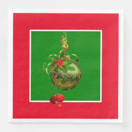 Guardanapo De Papel De Jantar Livro de Natal Vermelho e Verde Janta Napkins