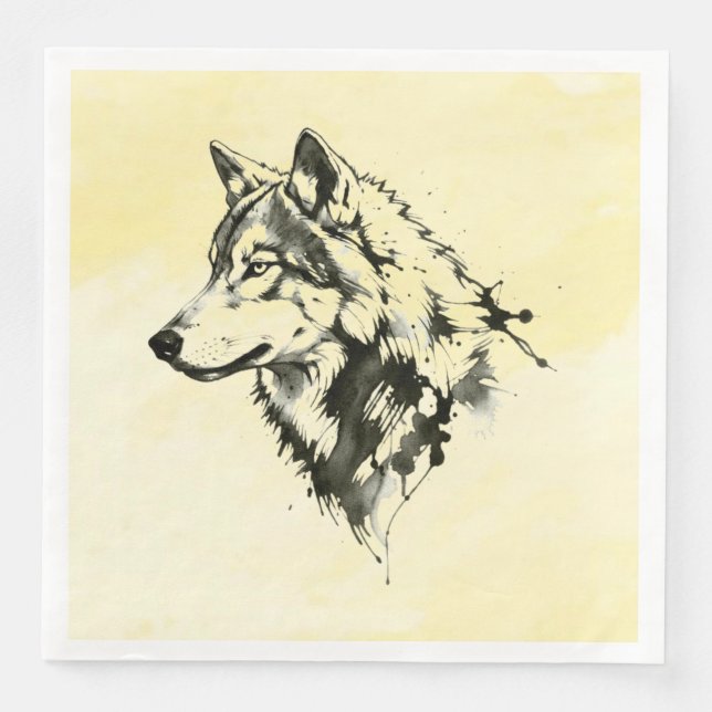 Guardanapo De Papel De Jantar Lobo (Frente)