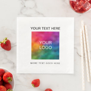 Guardanapo De Papel De Jantar Logotipo de Foto Personalizado Texto Branco Jantar