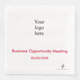 Guardanapo De Papel De Jantar Logotipo do Seminário de Cereja e Branco em Pessoa