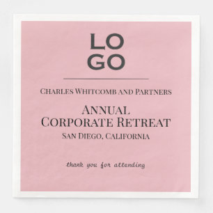 Guardanapo De Papel De Jantar Logotipo personalizado rosa para negócios ou event