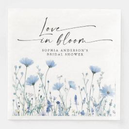Guardanapo De Papel De Jantar Love In Bloom Blue Bridal Shower Napkins