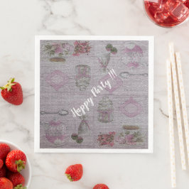 Guardanapo De Papel De Jantar Luxo Moderno Vintage Floral Rosa