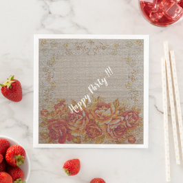 Guardanapo De Papel De Jantar Luxo Moderno Vintage Floral Rosa