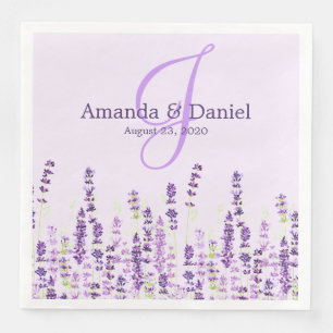 Guardanapo De Papel De Jantar Luz da lavanda - flores roxas