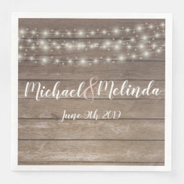 Guardanapo De Papel De Jantar Luzes de cordas de madeira russas