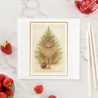 Guardanapo De Papel De Jantar Maine Coon Cat White Crisp Christmas Table Napkin