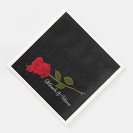 Guardanapo De Papel De Jantar Maldito Casamento Gótico Negro Rosa Elegante