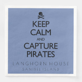 Guardanapo De Papel De Jantar Manter Calmo e Capturar Piratas Personalizadas