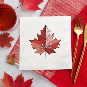 Guardanapo De Papel De Jantar Maple Leaf Contemporâneo Canadense ID1071
