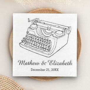 Guardanapo De Papel De Jantar Máquina de Escrever Vintage Casamento Personalizad