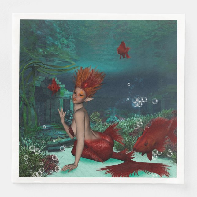 Guardanapo De Papel De Jantar Maravilhosa sereia (Frente)