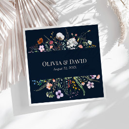 Guardanapo De Papel De Jantar Marinho Blue Wildflower Meadow Wedkins