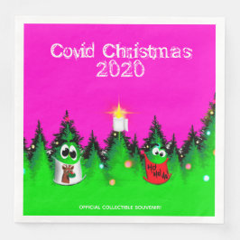 Guardanapo De Papel De Jantar Máscara engraçada de Natal vívida vestindo árvores