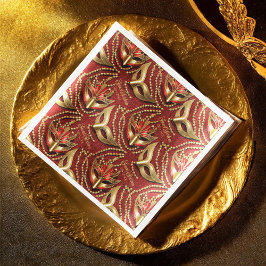 Guardanapo De Papel De Jantar Mascarada Doce 16 Máscaras Miçanga Vermelho ID1032